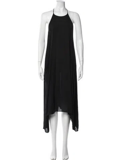 Pre-owned Ulla Johnson Silk Long Dress In Black