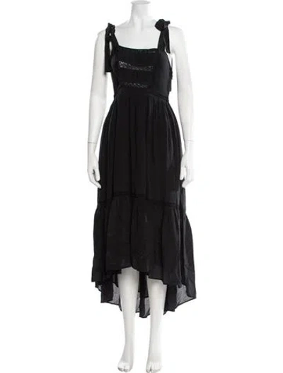 Pre-owned Ulla Johnson Silk Long Dress In Black