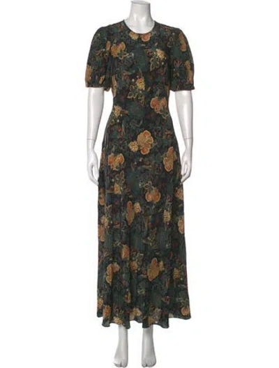 Pre-owned Ulla Johnson Silk Long Dress In Black
