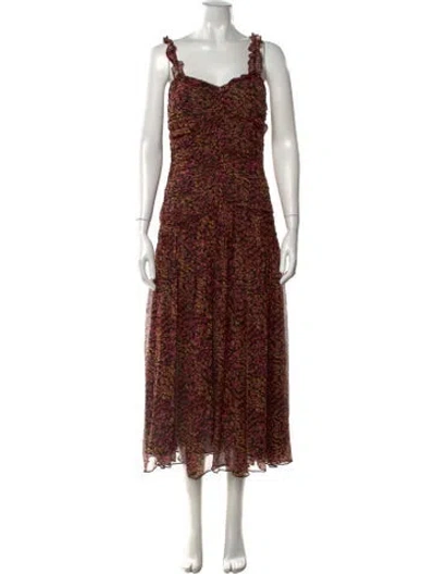 Pre-owned Ulla Johnson Silk Long Dress In Black