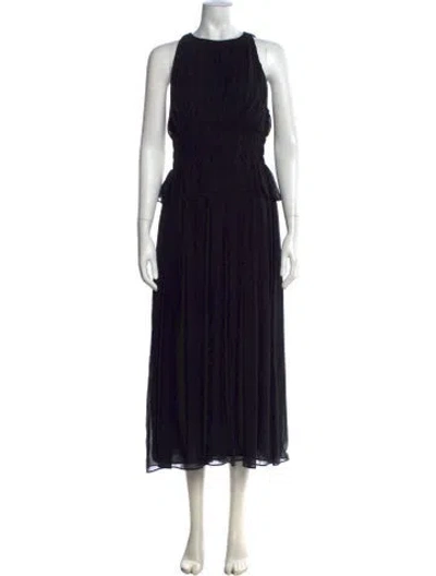 Pre-owned Ulla Johnson Silk Long Dress In Black