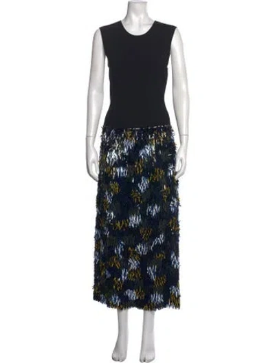 Pre-owned Ulla Johnson Silk Long Dress In Black