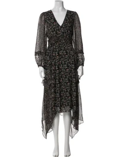 Pre-owned Ulla Johnson Silk Long Dress In Black