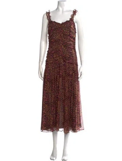 Pre-owned Ulla Johnson Silk Long Dress In Black