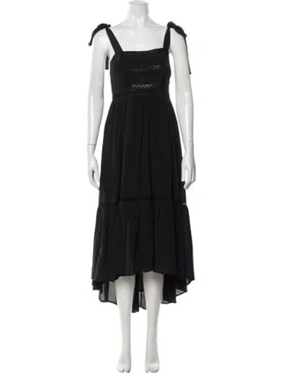 Pre-owned Ulla Johnson Silk Long Dress In Black