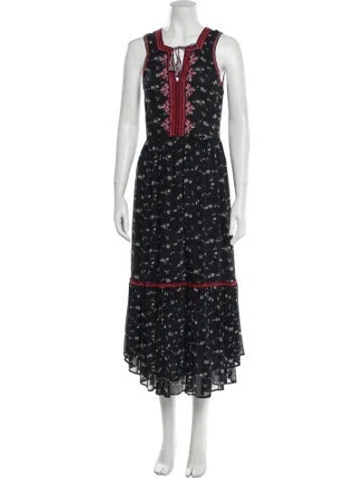 Pre-owned Ulla Johnson Silk Long Dress In Blue