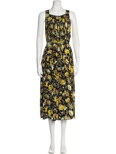 Pre-owned Ulla Johnson Silk Long Dress In Blue
