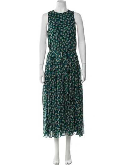 Pre-owned Ulla Johnson Silk Long Dress In Blue