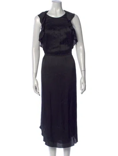 Pre-owned Ulla Johnson Silk Long Dress In Blue