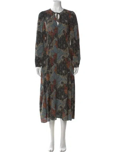 Pre-owned Ulla Johnson Silk Long Dress In Blue