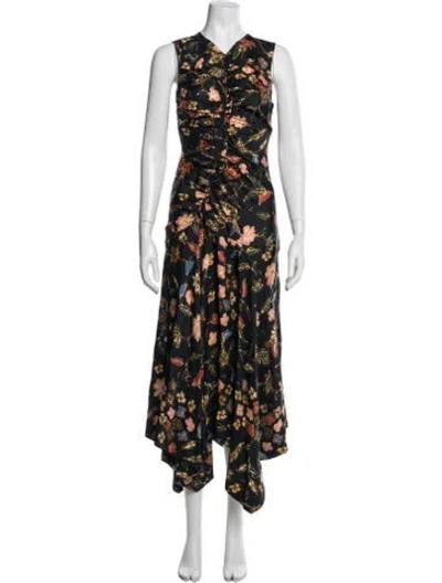 Pre-owned Ulla Johnson Silk Long Dress In Blue