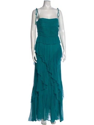Pre-owned Ulla Johnson Silk Long Dress In Blue