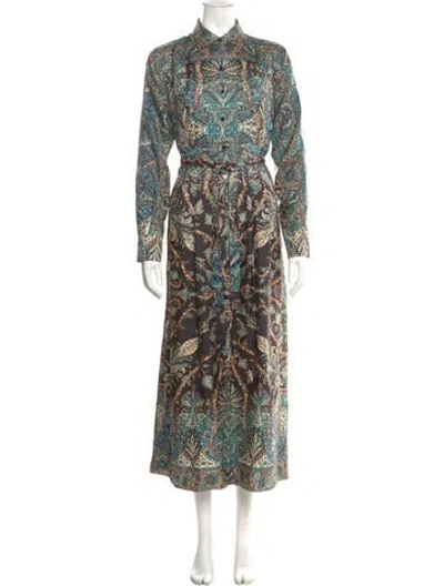 Pre-owned Ulla Johnson Silk Long Dress In Brown