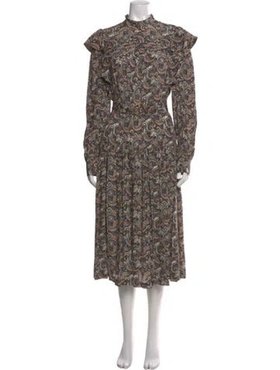 Pre-owned Ulla Johnson Silk Long Dress In Brown
