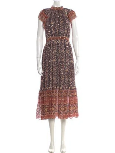 Pre-owned Ulla Johnson Silk Long Dress In Brown
