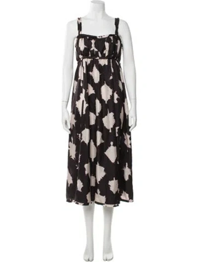 Pre-owned Ulla Johnson Silk Long Dress In Brown
