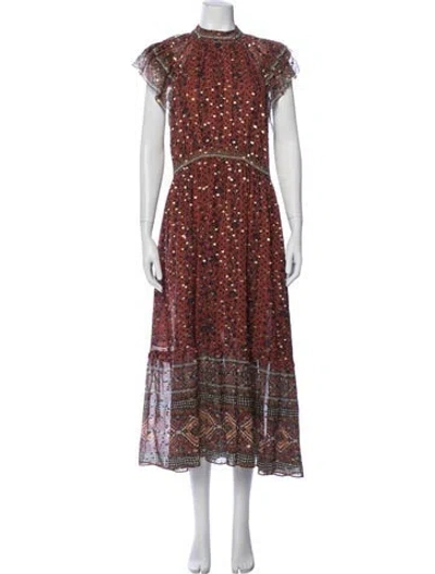 Pre-owned Ulla Johnson Silk Long Dress In Brown