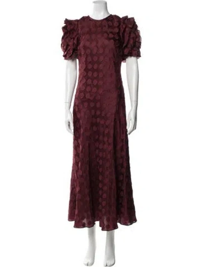 Pre-owned Ulla Johnson Silk Long Dress In Burgundy