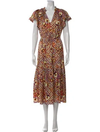 Pre-owned Ulla Johnson Silk Long Dress In Green