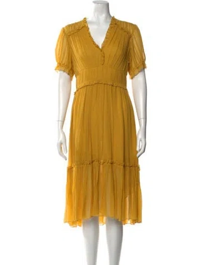 Pre-owned Ulla Johnson Silk Long Dress In Green