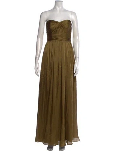 Pre-owned Ulla Johnson Silk Long Dress In Green