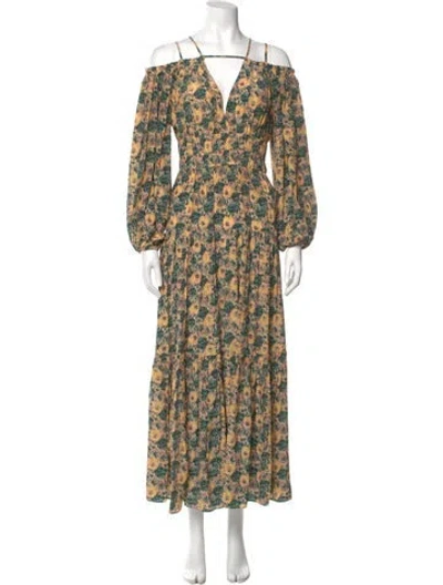 Pre-owned Ulla Johnson Silk Long Dress In Multi