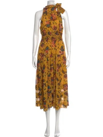 Pre-owned Ulla Johnson Silk Long Dress In Multi