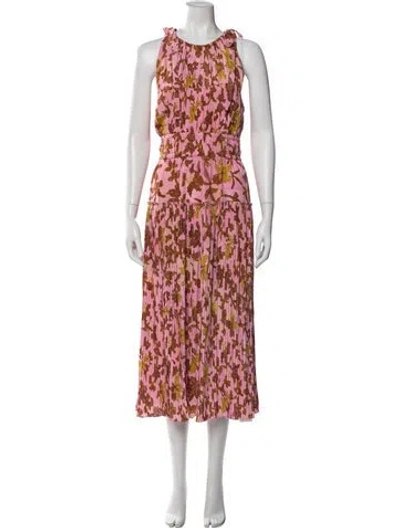 Pre-owned Ulla Johnson Silk Long Dress In Multi
