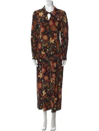 Pre-owned Ulla Johnson Silk Long Dress In Multi