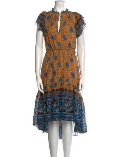 Pre-owned Ulla Johnson Silk Long Dress In Multi