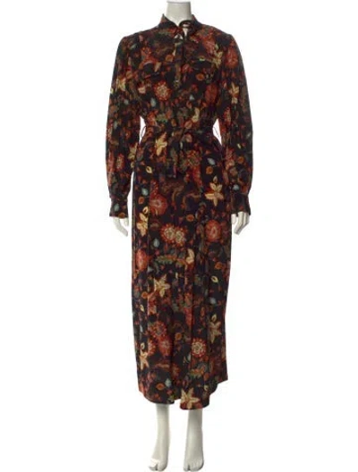 Pre-owned Ulla Johnson Silk Long Dress In Multi