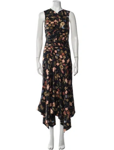 Pre-owned Ulla Johnson Silk Long Dress In Multi