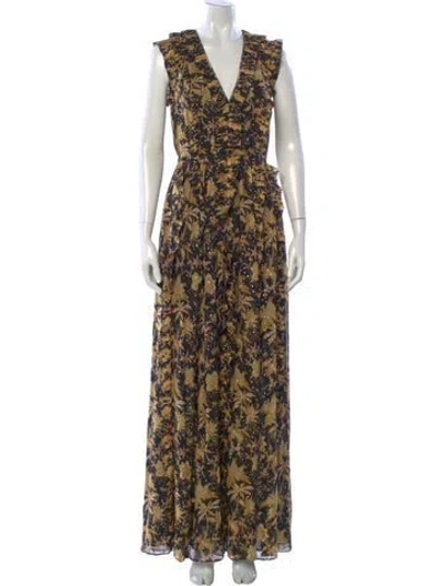 Pre-owned Ulla Johnson Silk Long Dress In Multi