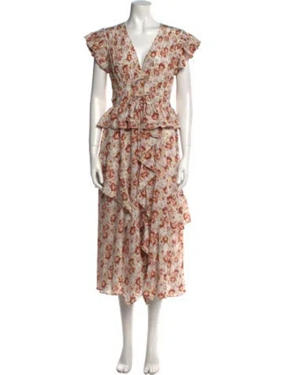 Pre-owned Ulla Johnson Silk Long Dress In Neutral