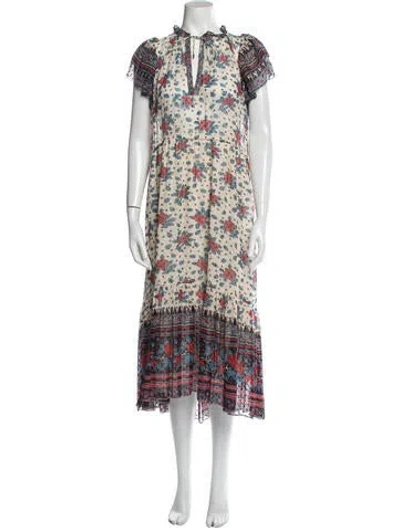 Pre-owned Ulla Johnson Silk Long Dress In Neutral