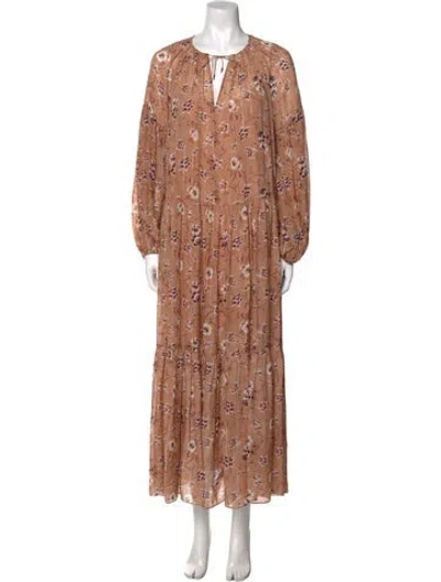 Pre-owned Ulla Johnson Silk Long Dress In Neutral