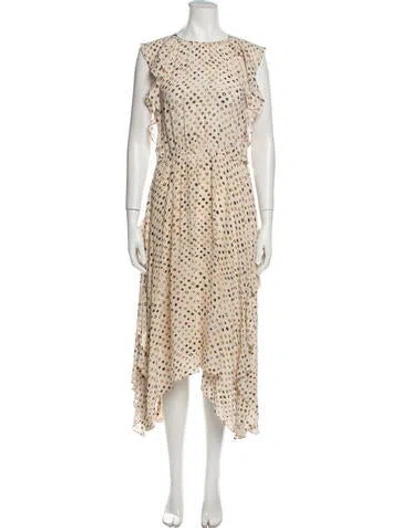 Pre-owned Ulla Johnson Silk Long Dress In Neutral