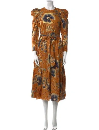 Pre-owned Ulla Johnson Silk Long Dress In Neutral