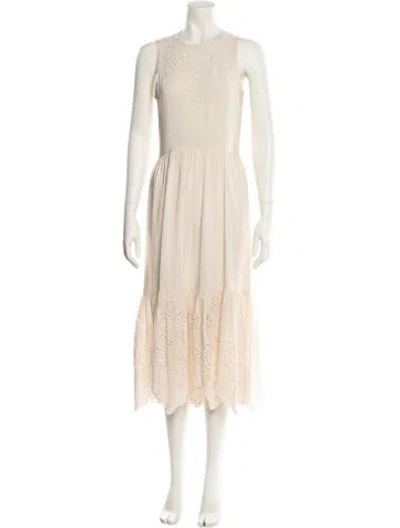 Pre-owned Ulla Johnson Silk Long Dress In Neutral