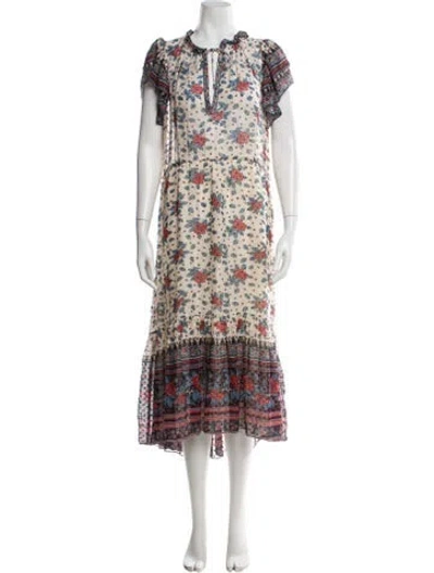 Pre-owned Ulla Johnson Silk Long Dress In Neutral