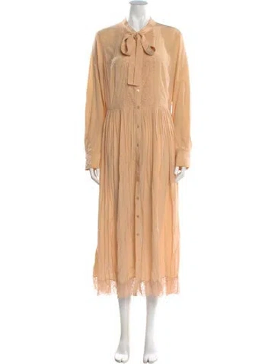 Pre-owned Ulla Johnson Silk Long Dress In Neutral