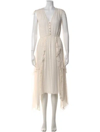 Pre-owned Ulla Johnson Silk Long Dress In Neutral