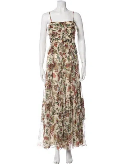 Pre-owned Ulla Johnson Silk Long Dress In Neutral