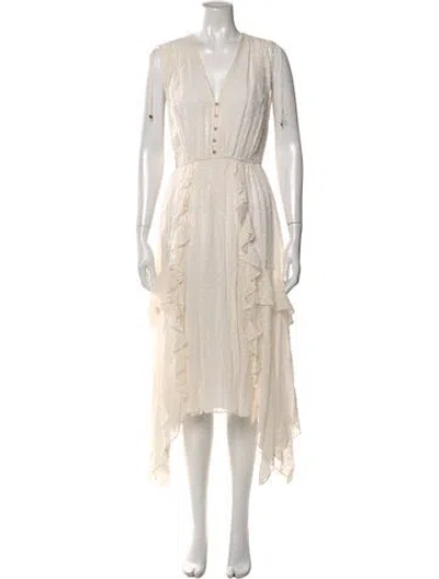 Pre-owned Ulla Johnson Silk Long Dress In Neutral