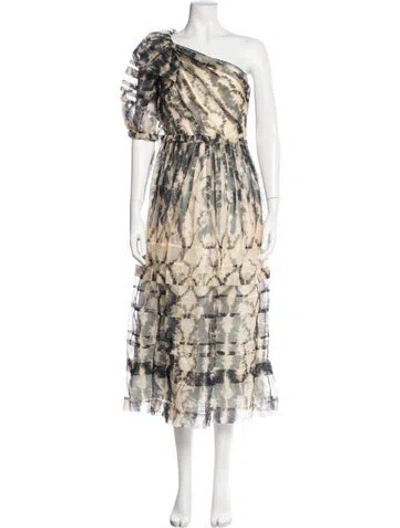Pre-owned Ulla Johnson Silk Long Dress In Neutral