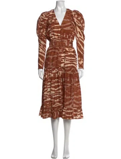 Pre-owned Ulla Johnson Silk Long Dress In Neutral