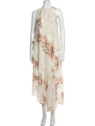 Pre-owned Ulla Johnson Silk Long Dress In Neutrals