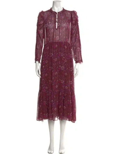 Pre-owned Ulla Johnson Silk Long Dress In Pink