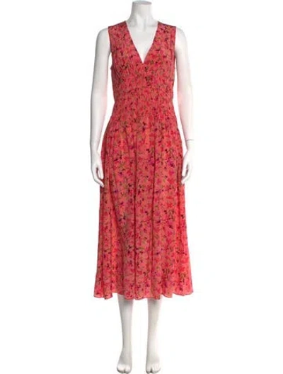 Pre-owned Ulla Johnson Silk Long Dress In Pink