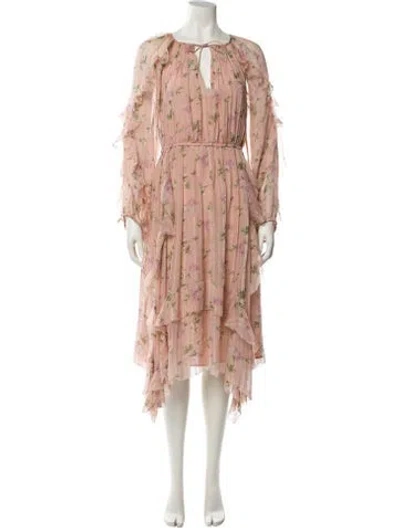 Pre-owned Ulla Johnson Silk Long Dress In Pink